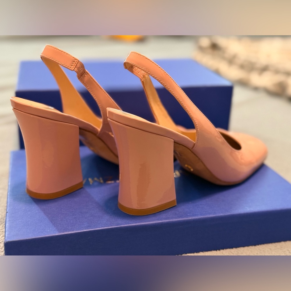 Stuart Weitzman Blush Block Heel Slingbacks - Picture 4 of 7